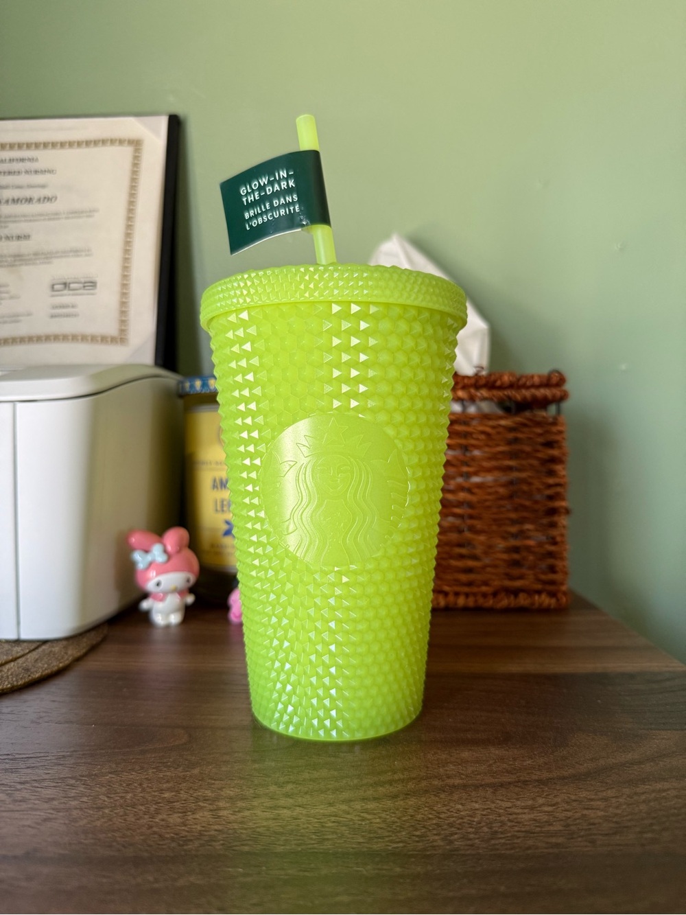 Starbucks Glow in the Dark Studded Cold Cup with Straw